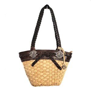 Brighton Candice Straw Croc Embossed Bag